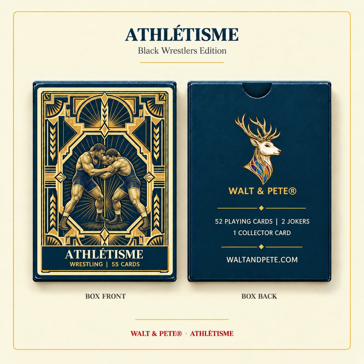Black Wrestlers Playing Cards | Athlétisme Wrestling — Walt & Pete®