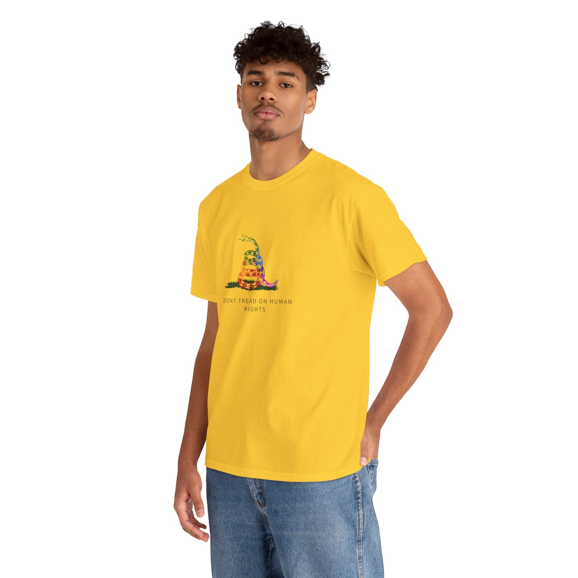 DONT TREAD Me | ON HUMAN RIGHTS | Graphic T-shirt LGBTQ Queer Gay Protest Rally Pride Gadsden flag