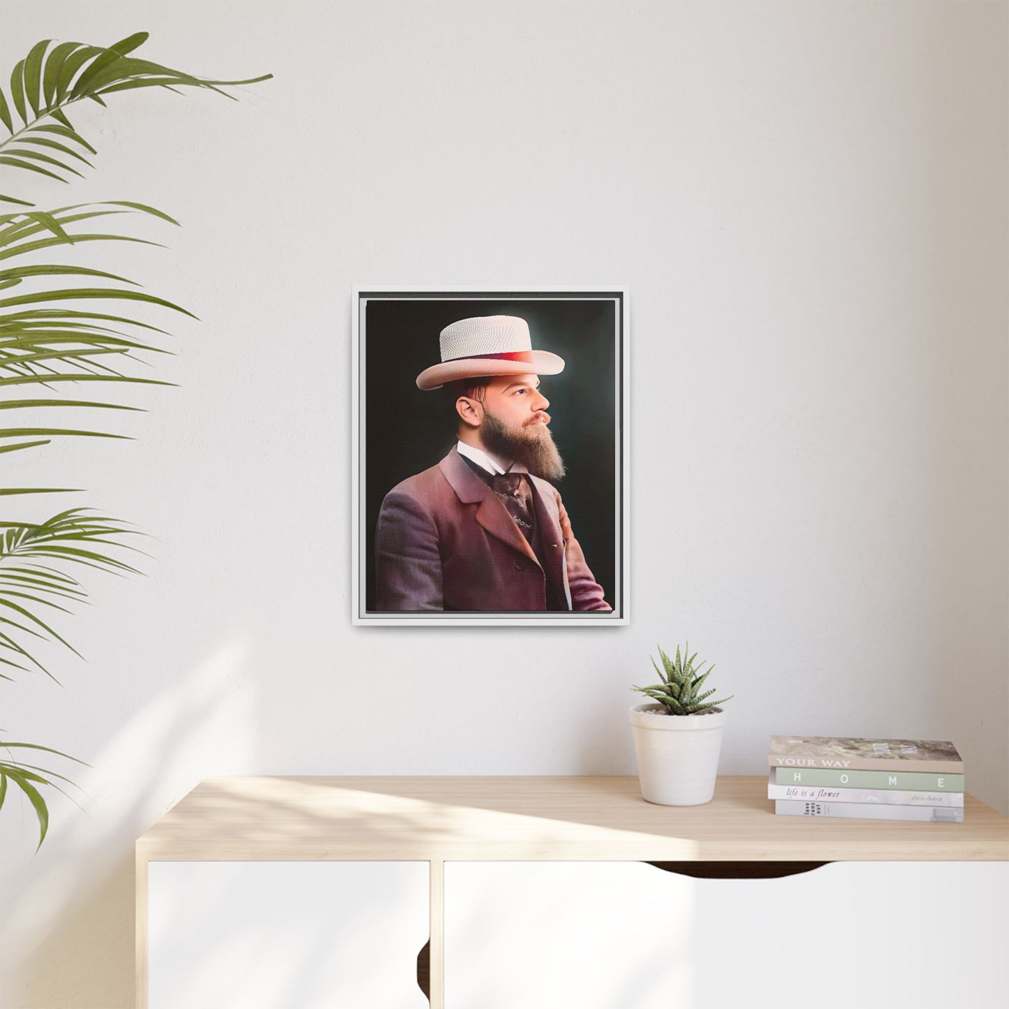 A restored Belle Époque portrait of Jean-Etienne from Le Marais, Paris. This framed matte canvas print captures the sophistication, elegance, and charm of vintage Parisian culture, making it a timeless addition to any home or gallery space.