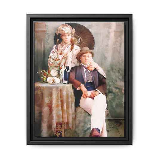 Restored early 1900s vintage photo from Mystic Memphi Carnival in Memphis, Tennessee, featuring elegance and creativity. Framed matte canvas art celebrating individuality and historical charm.