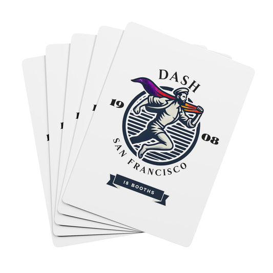 Vintage-style poker cards featuring The Dash, a historic 1908 San Francisco gay bar, celebrating LGBTQ+ heritage.