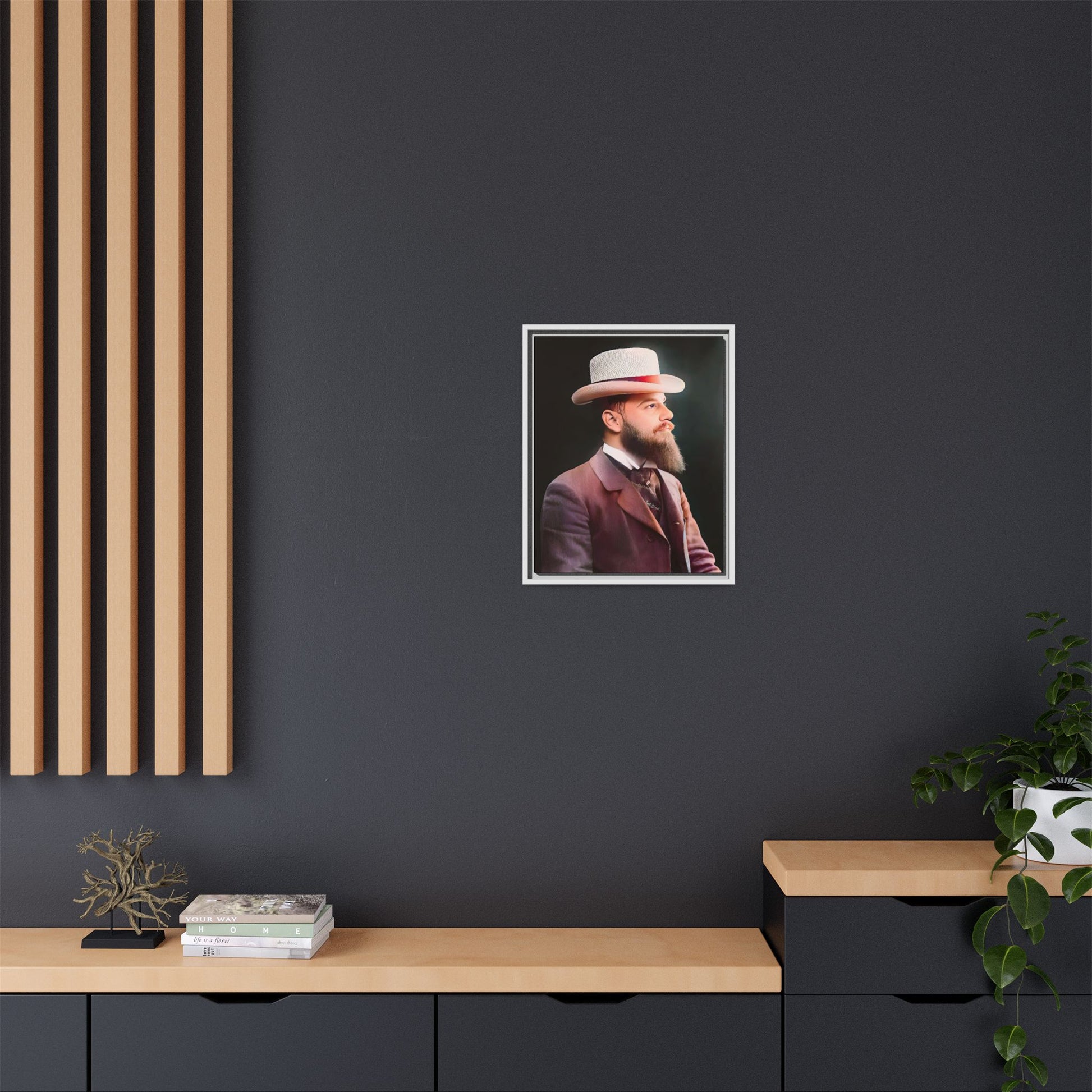 A restored Belle Époque portrait of Jean-Etienne from Le Marais, Paris. This framed matte canvas print captures the sophistication, elegance, and charm of vintage Parisian culture, making it a timeless addition to any home or gallery space.