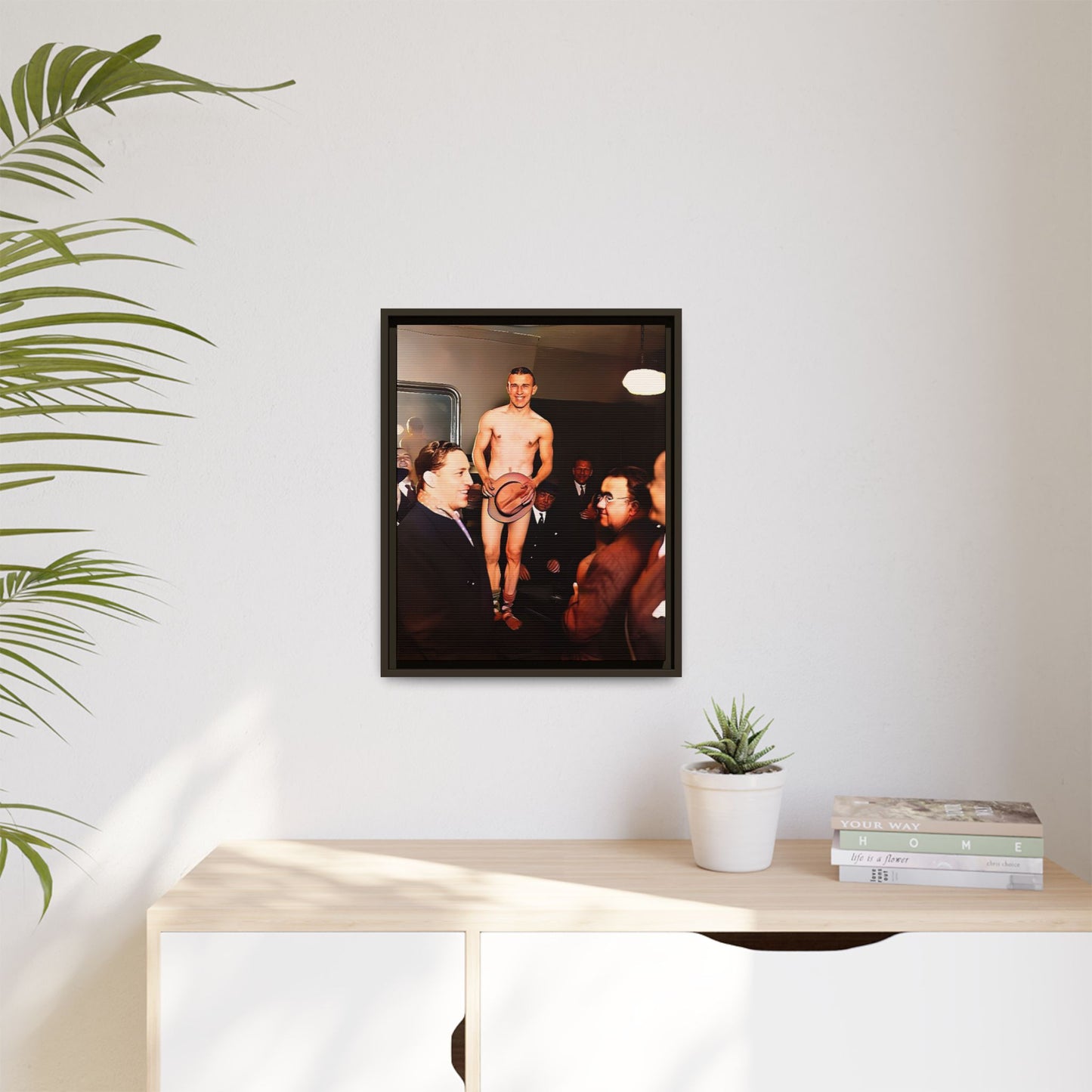 A restored vintage portrait of Jimmy, a dancer at The Slide in New York. This framed matte canvas captures LGBTQ+ history, vibrant nightlife, and the spirit of performance.