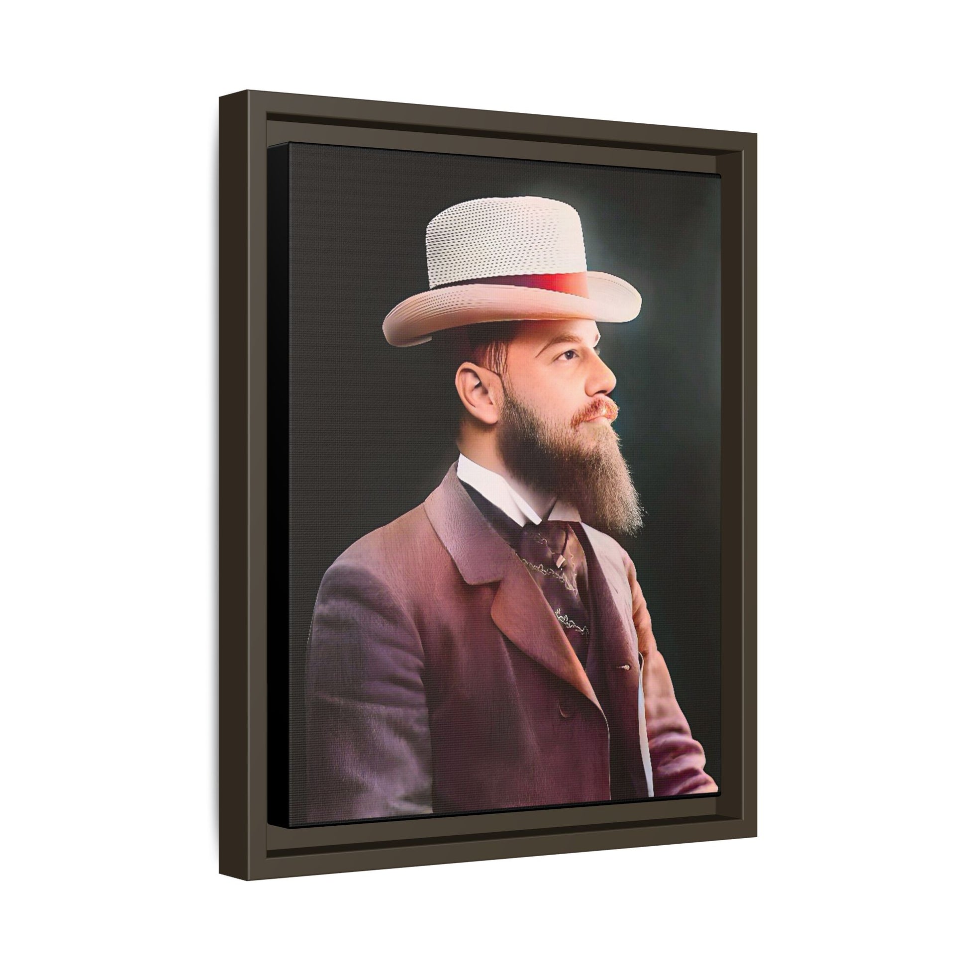 A restored Belle Époque portrait of Jean-Etienne from Le Marais, Paris. This framed matte canvas print captures the sophistication, elegance, and charm of vintage Parisian culture, making it a timeless addition to any home or gallery space.