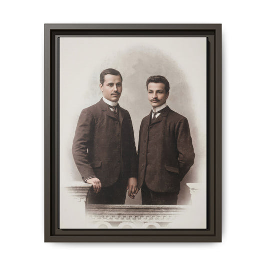 historic portrait of two men archival vintage photo wall art