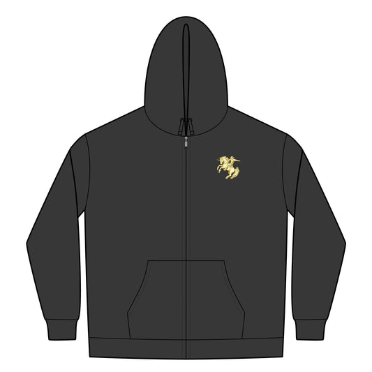 Rainbow Riders Rodeo Heavyweight Zip Hoodie — Embroidered Front & Graphic Back