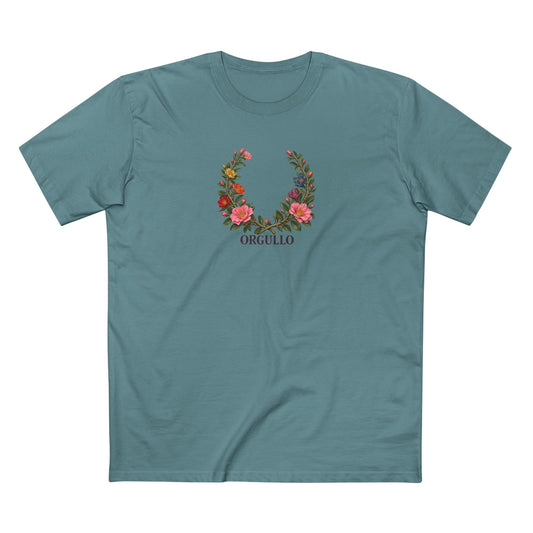 Dominican Bayahibe Rose Pride T-Shirt | ORGULLO Botanical Laurel Wreath Tee