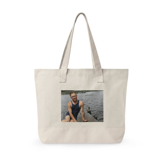 restored waterfront swimmer tote bag