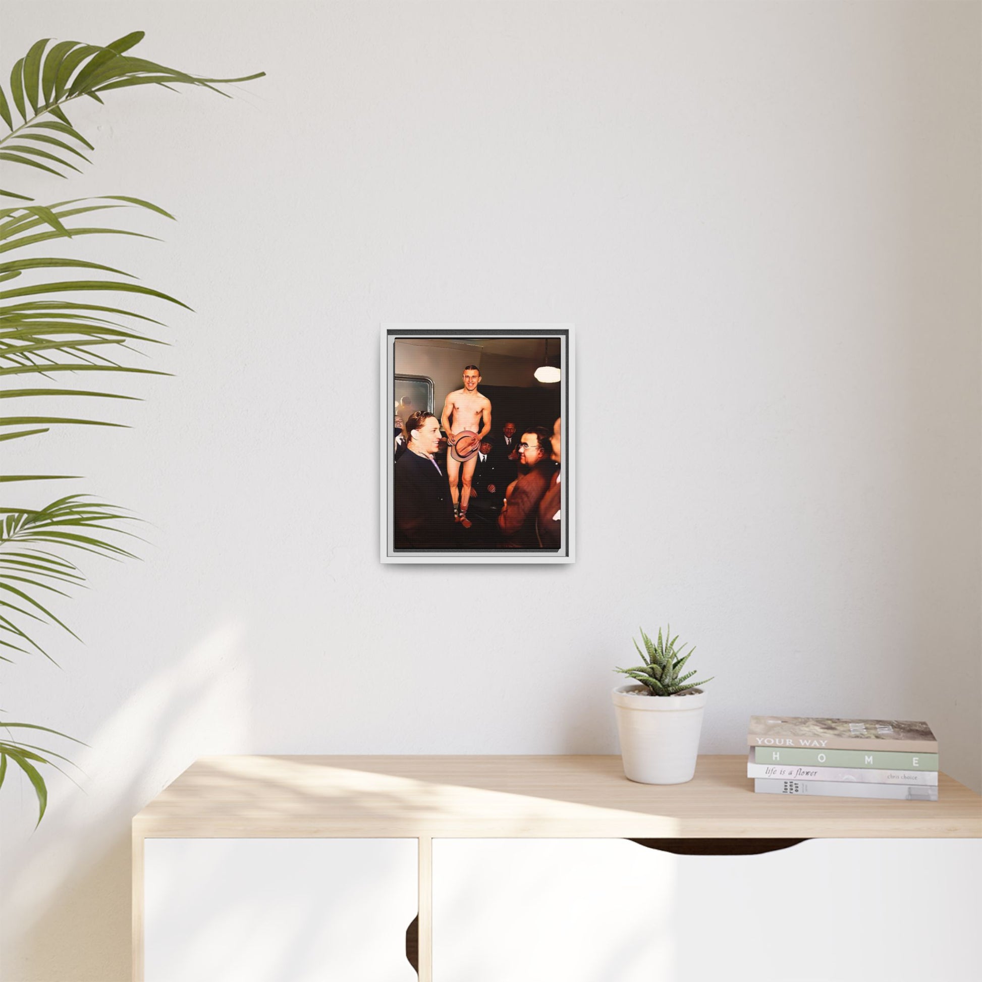 A restored vintage portrait of Jimmy, a dancer at The Slide in New York. This framed matte canvas captures LGBTQ+ history, vibrant nightlife, and the spirit of performance.