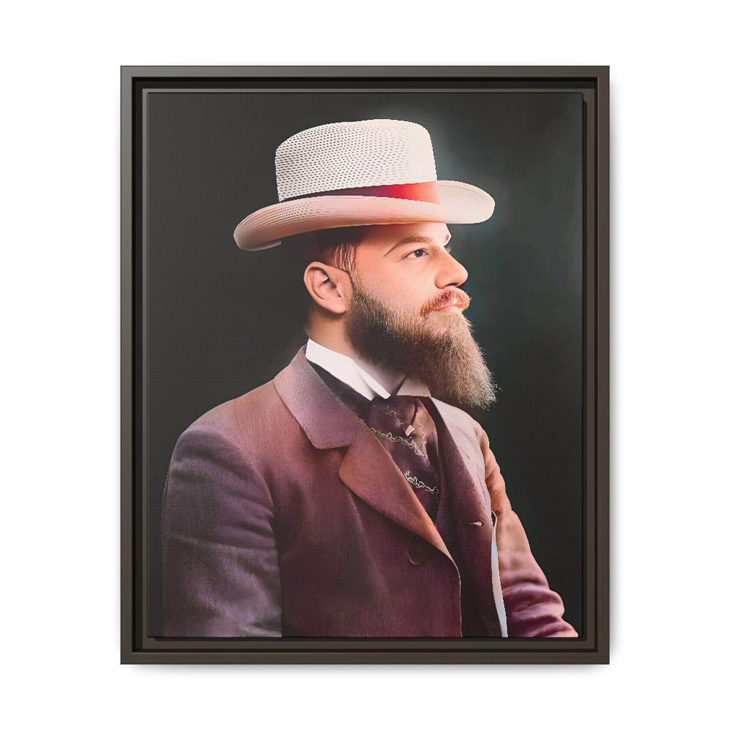 A restored Belle Époque portrait of Jean-Etienne from Le Marais, Paris. This framed matte canvas print captures the sophistication, elegance, and charm of vintage Parisian culture, making it a timeless addition to any home or gallery space.