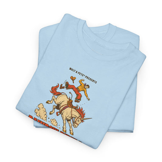 Rainbow Riders Montana 1977 queer rodeo T-shirt by Walt and Pete