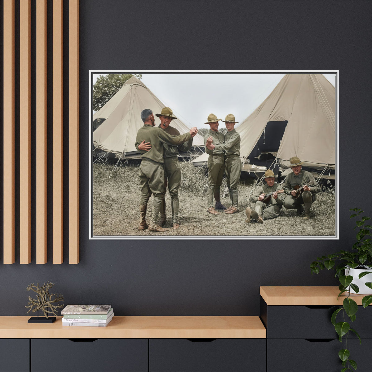hommes 006 | Framed Vintage Photo - Matte Canvas