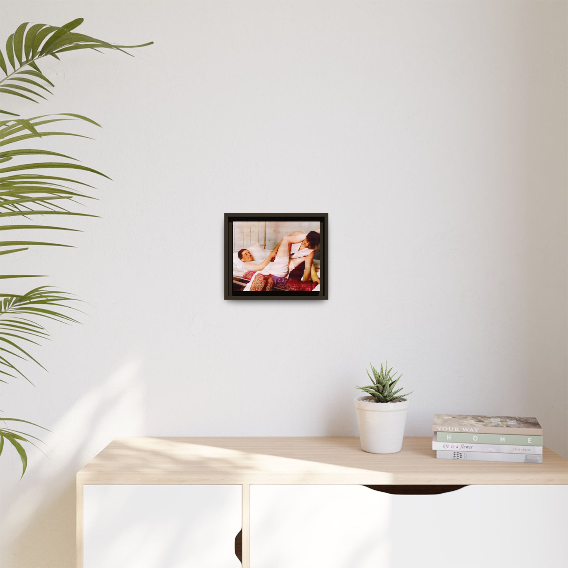 A restored vintage portrait of Andrew & Peter in Galena, Illinois. This framed matte canvas captures LGBTQ+ love, joy, and connection, making it a timeless and meaningful addition to any art collection or home decor. Gay Couple