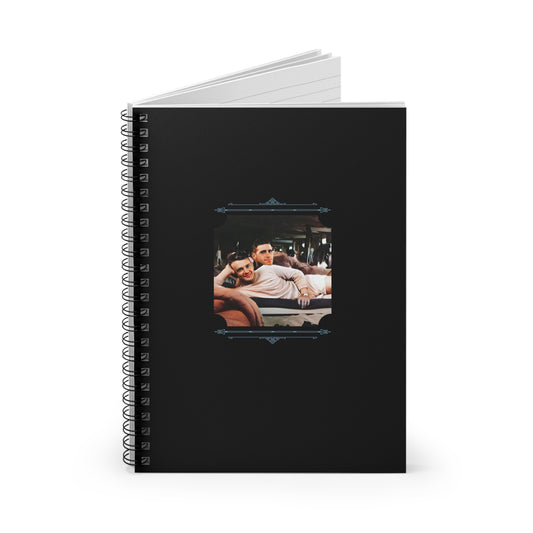gay military notebook, lgbtq vintage photo, barracks couple image, retro pride journal, soldier love gift