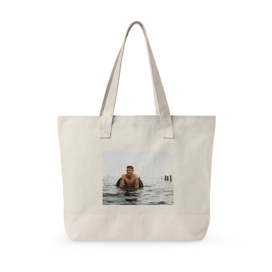 Restored vintage waterfront swimmer tote bag
