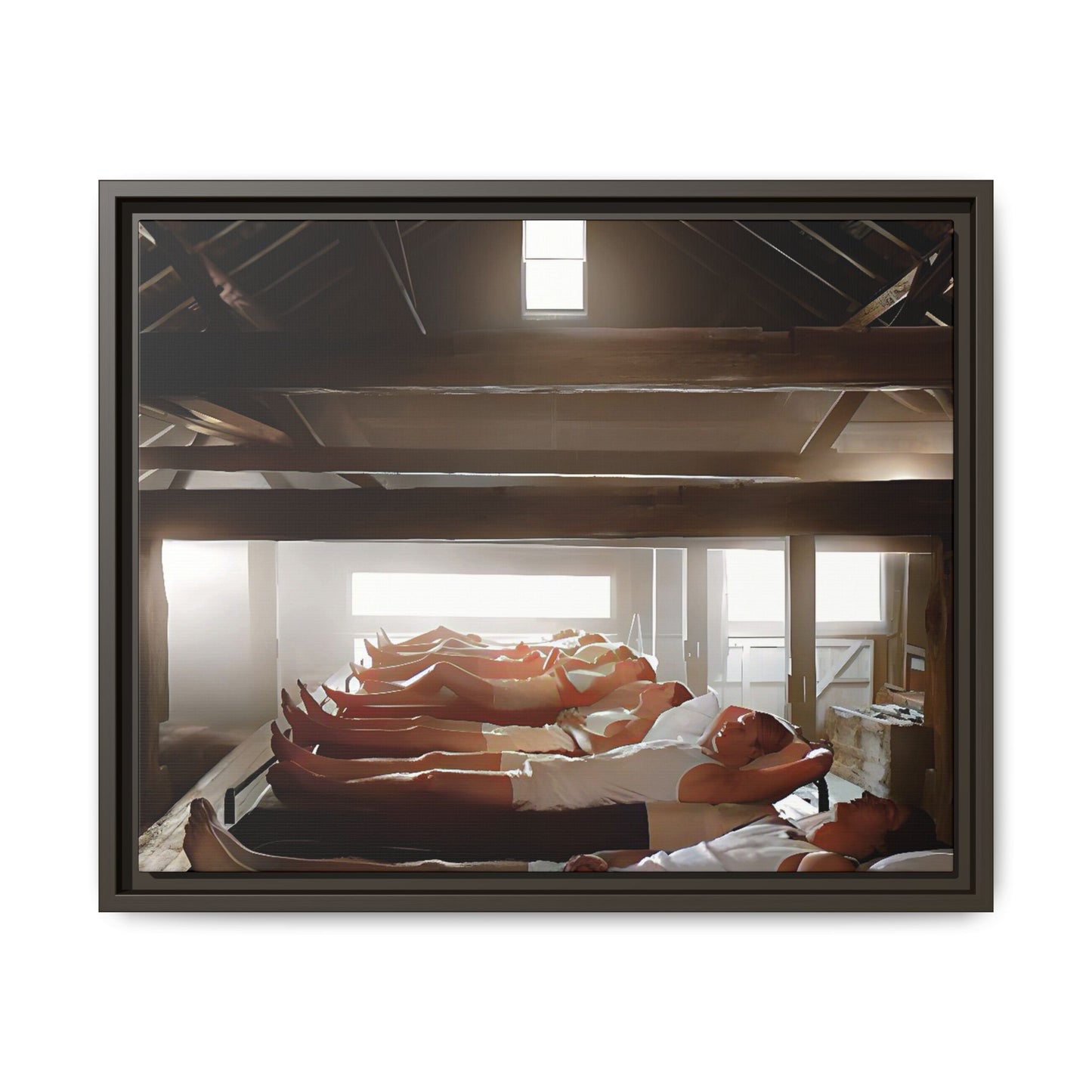 A vintage restored and colorized photo capturing young US Army recruits resting inside the barracks at Fort Leavenworth, Kansas. The restored image highlights discipline, camaraderie, and military life, making it a timeless piece of history.