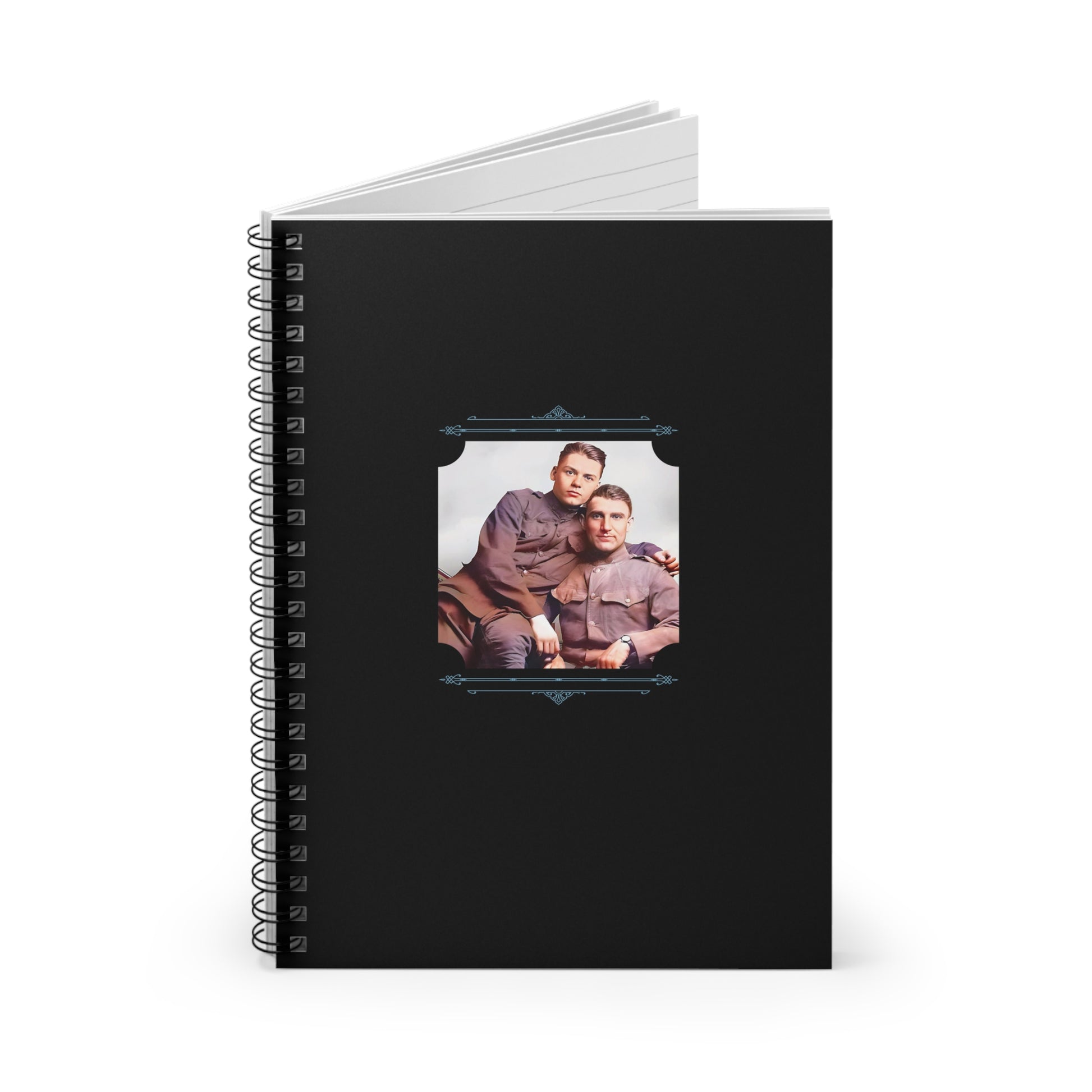gay soldier notebook, vintage military couple, lgbtq journal, war photo love story, queer soldiers