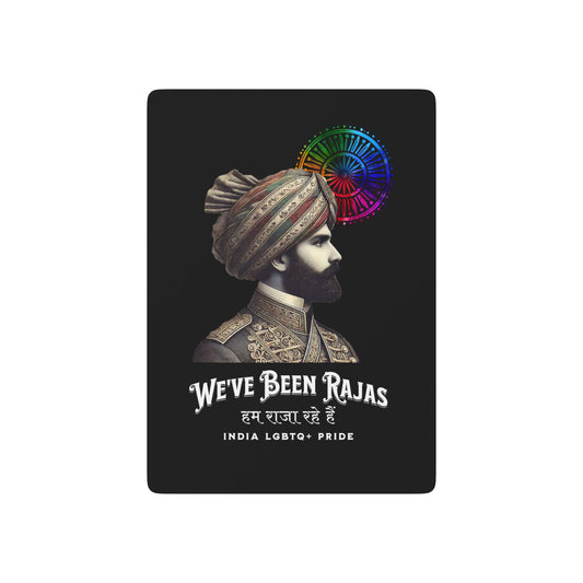 India LGBTQ+ Pride Poker Cards featuring a regal Raja with a rainbow Ashoka Chakra, honoring India’s queer royal legacy.