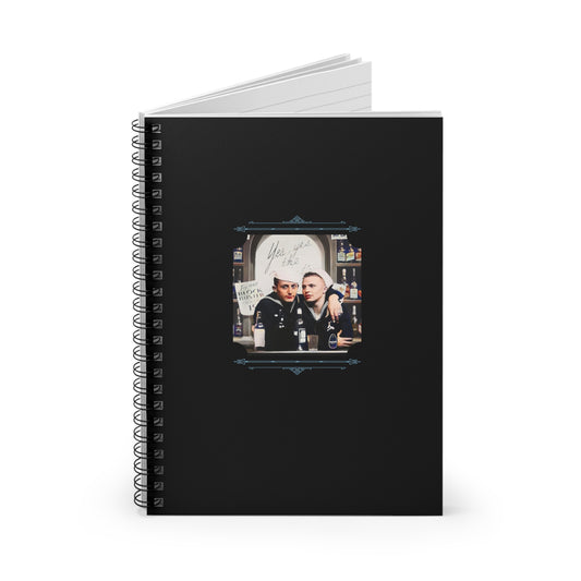 vintage gay navy photo notebook, queer sailor journal, lgbtq history stationery, bar photo gay couple