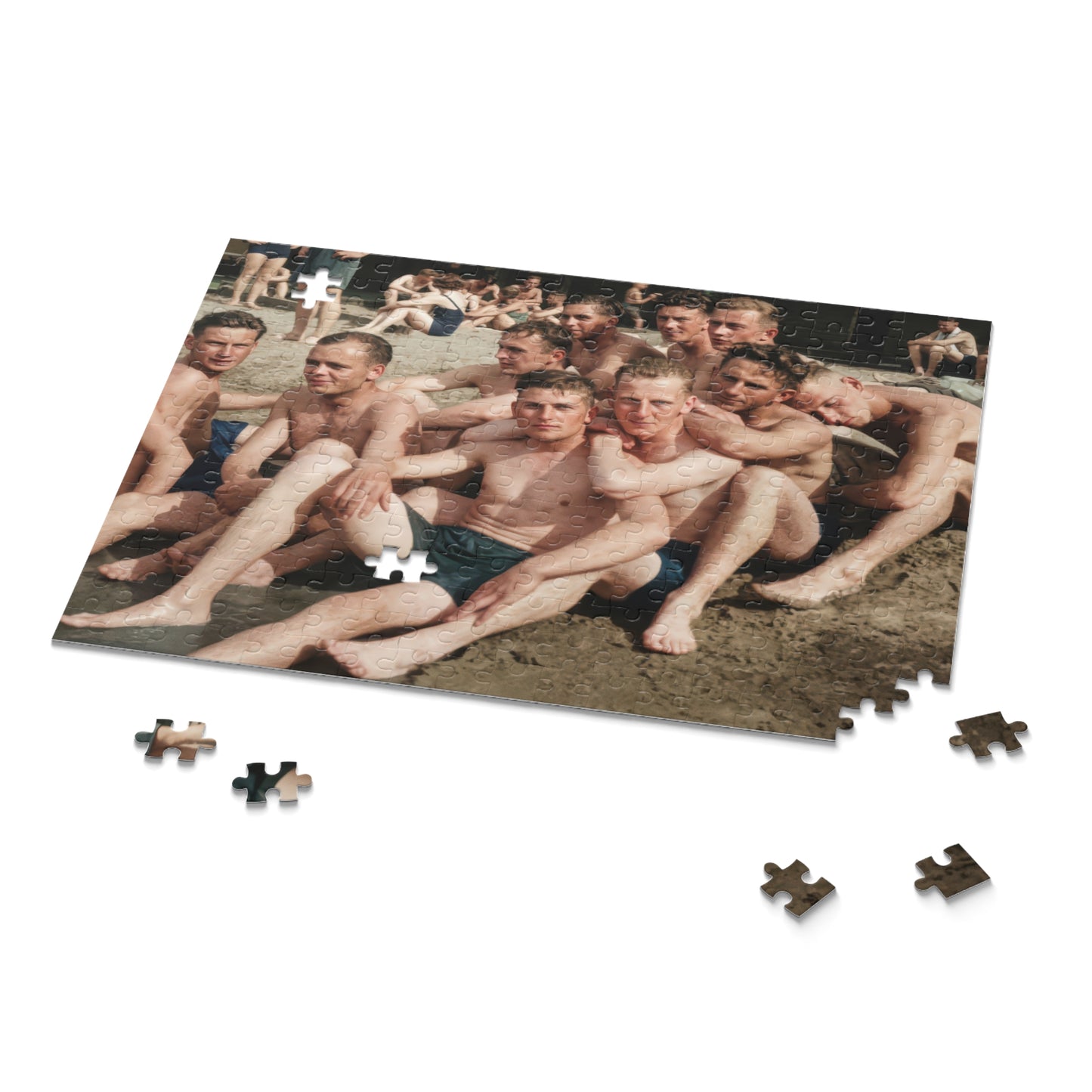 Gathering at the Bathing Shore | Restored Historical Jigsaw Puzzle | nager 012