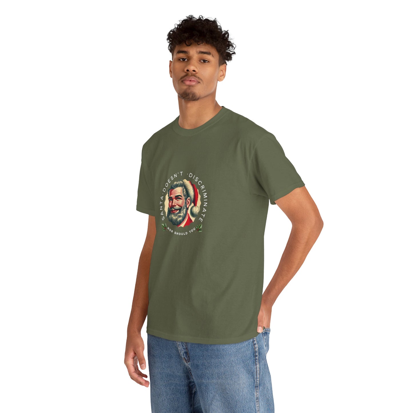 Santa Doesn't Discriminate | Activist T-Shirt, LGBTQ Pride apparel, Gay Christmas, Santa Claus, gift