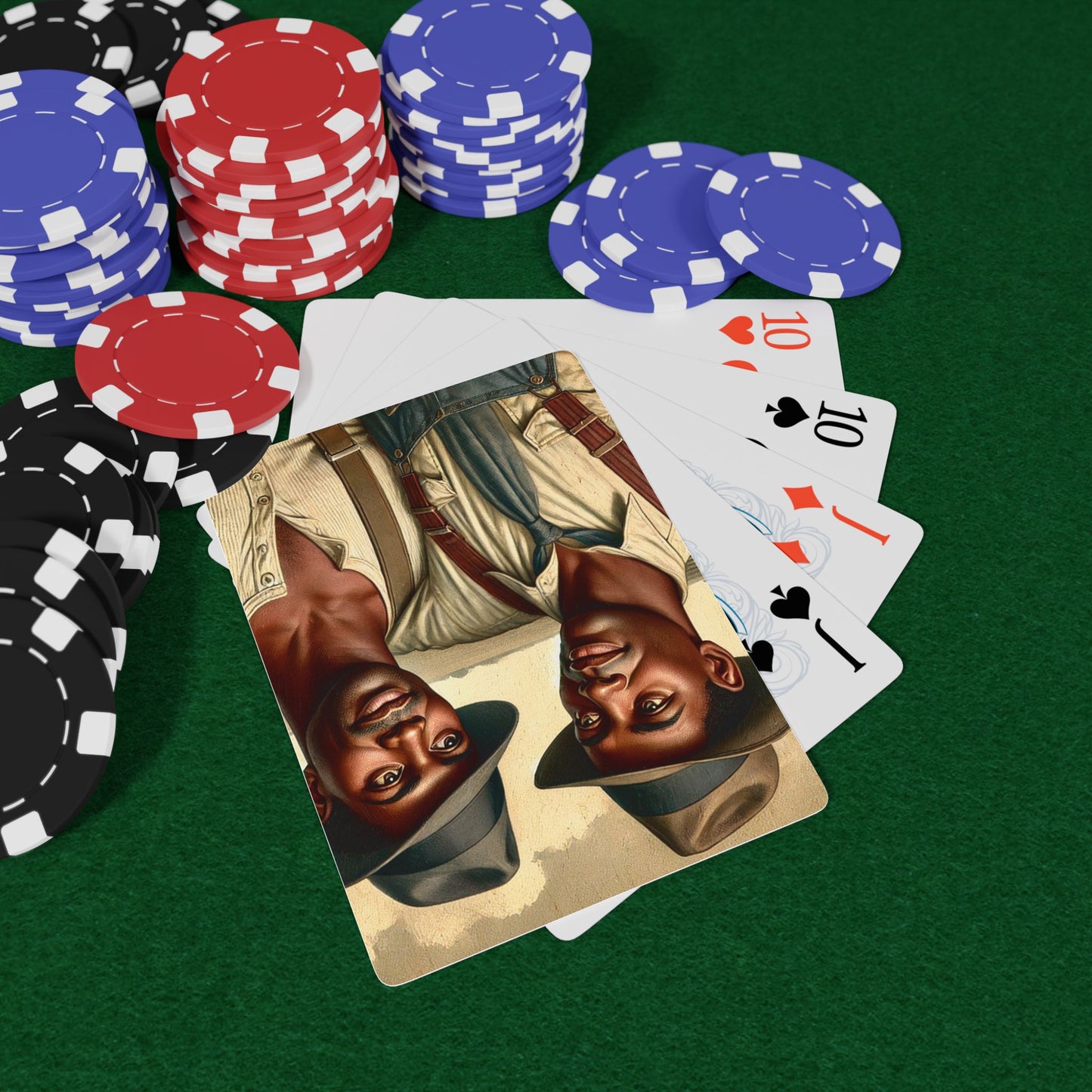 Missing Grant Series Poker Cards featuring an African American couple in a vintage Americana setting, honoring Black queer love.