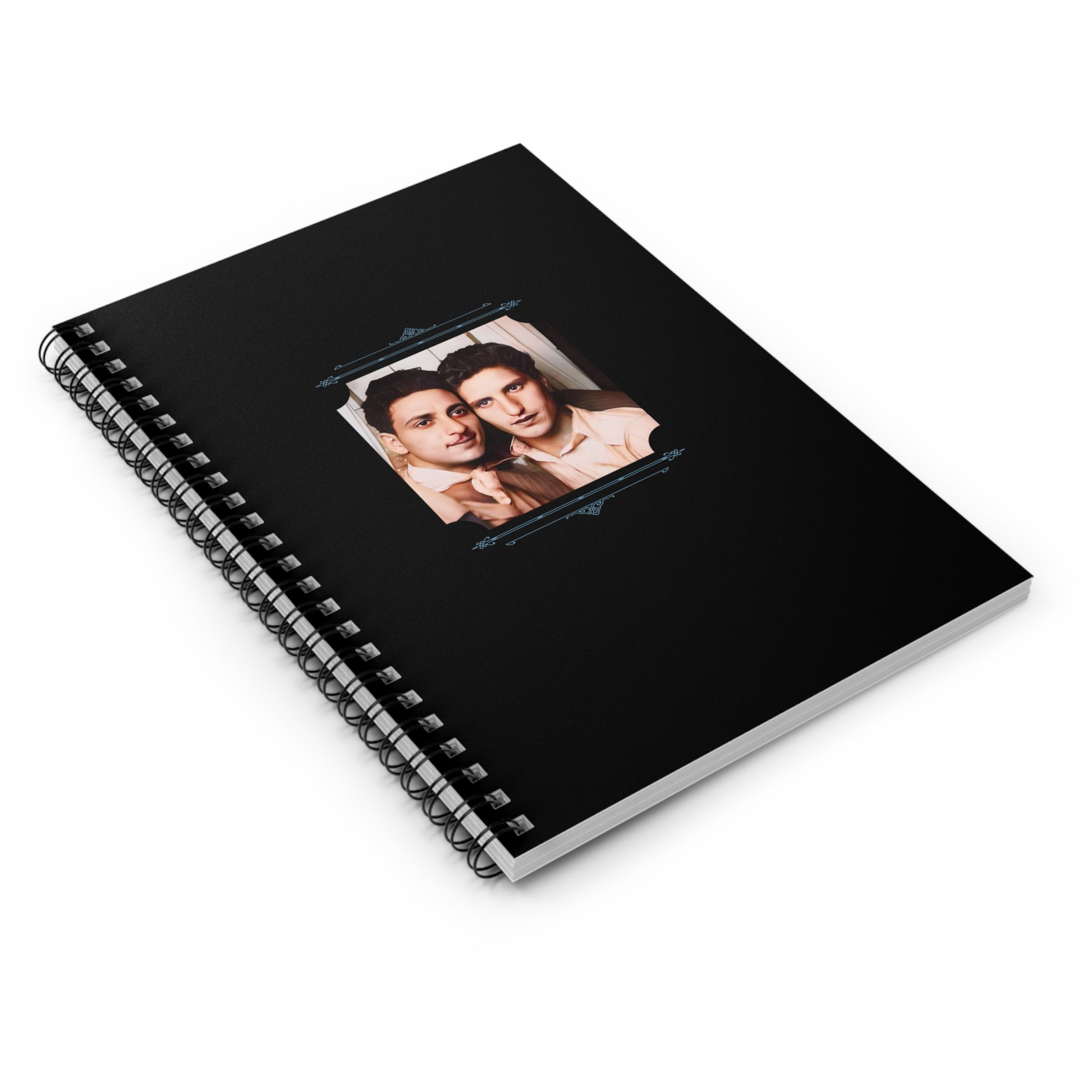 gay couple photo booth, vintage pride notebook, queer spiral journal, LGBTQ+ historic photo