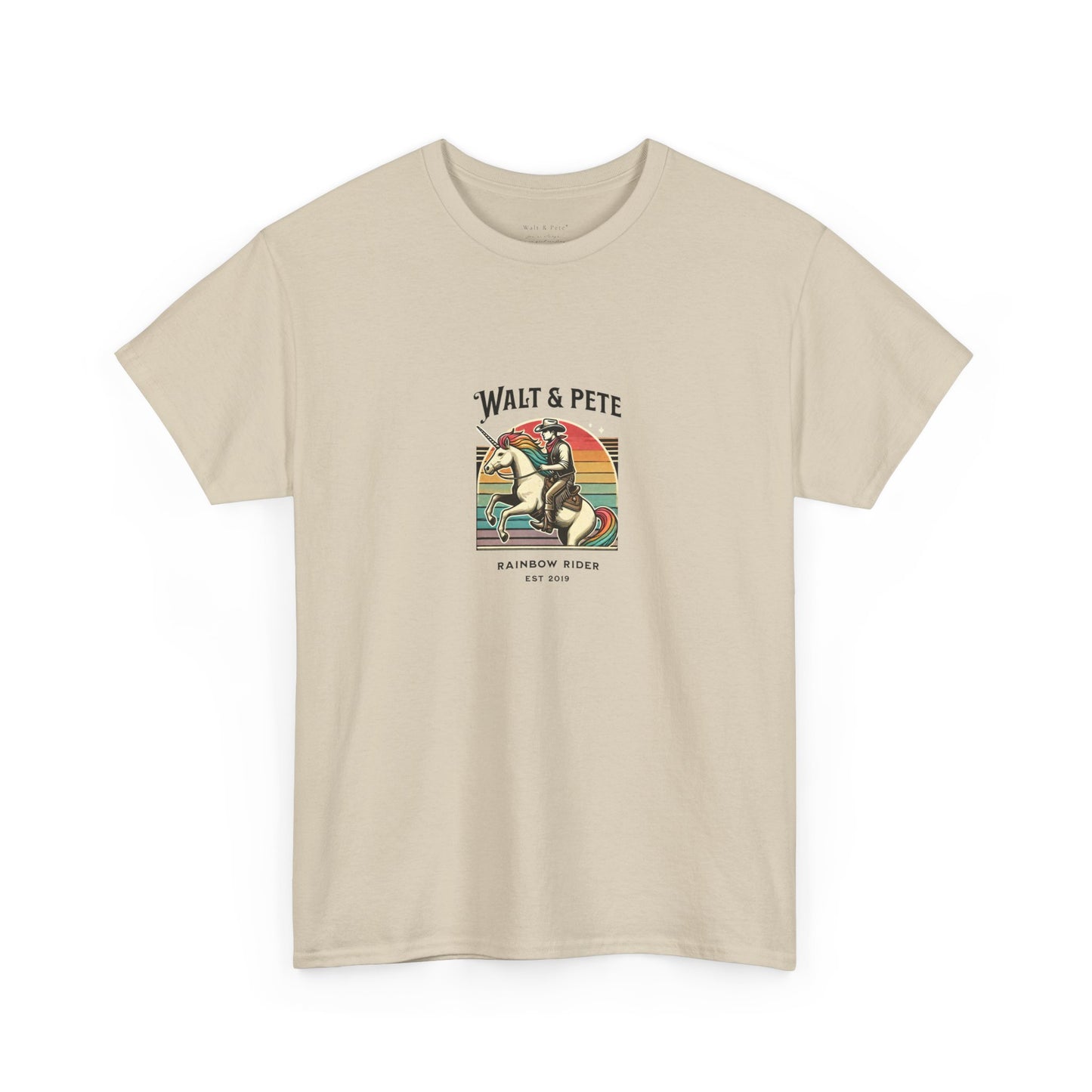 Rainbow Rider | Pride T-Shirt Walt & Pete Pride Western Unicorn Cowboy Fun Queer LGBTQ Rodeo