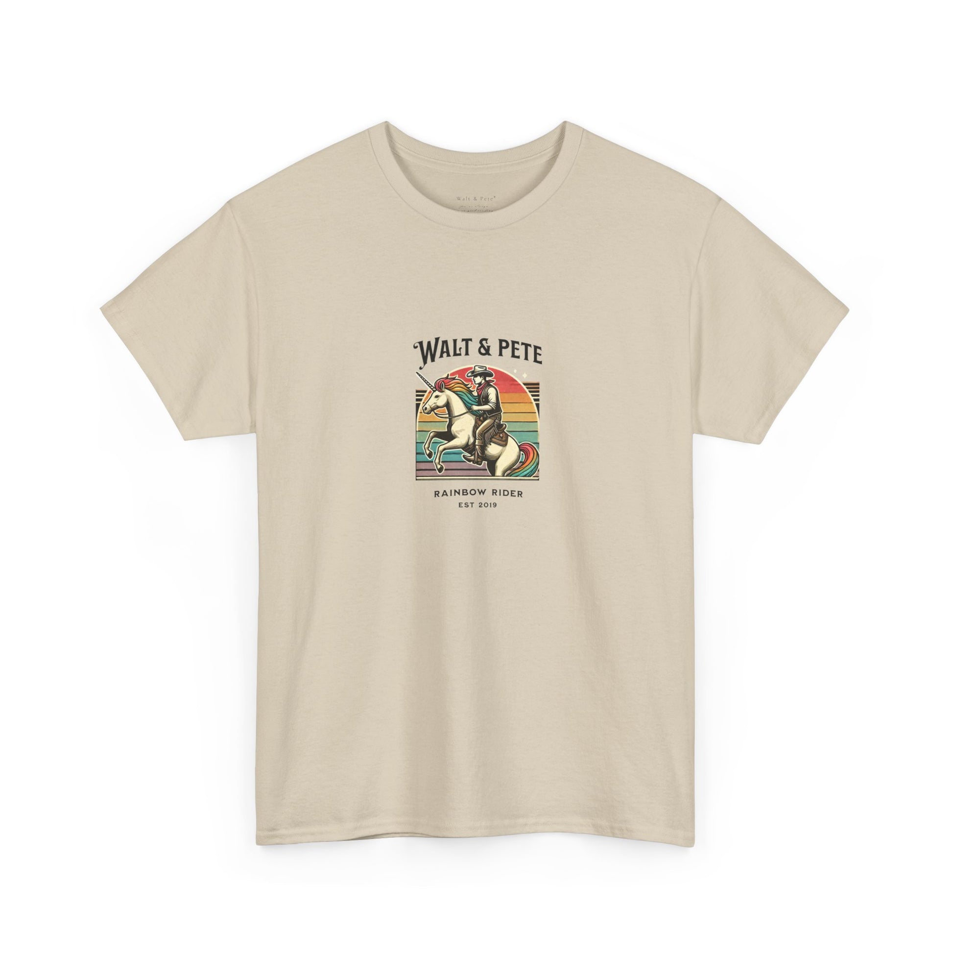 Rainbow Rider | Pride T-Shirt Walt & Pete Pride Western Unicorn Cowboy Fun Queer LGBTQ Rodeo