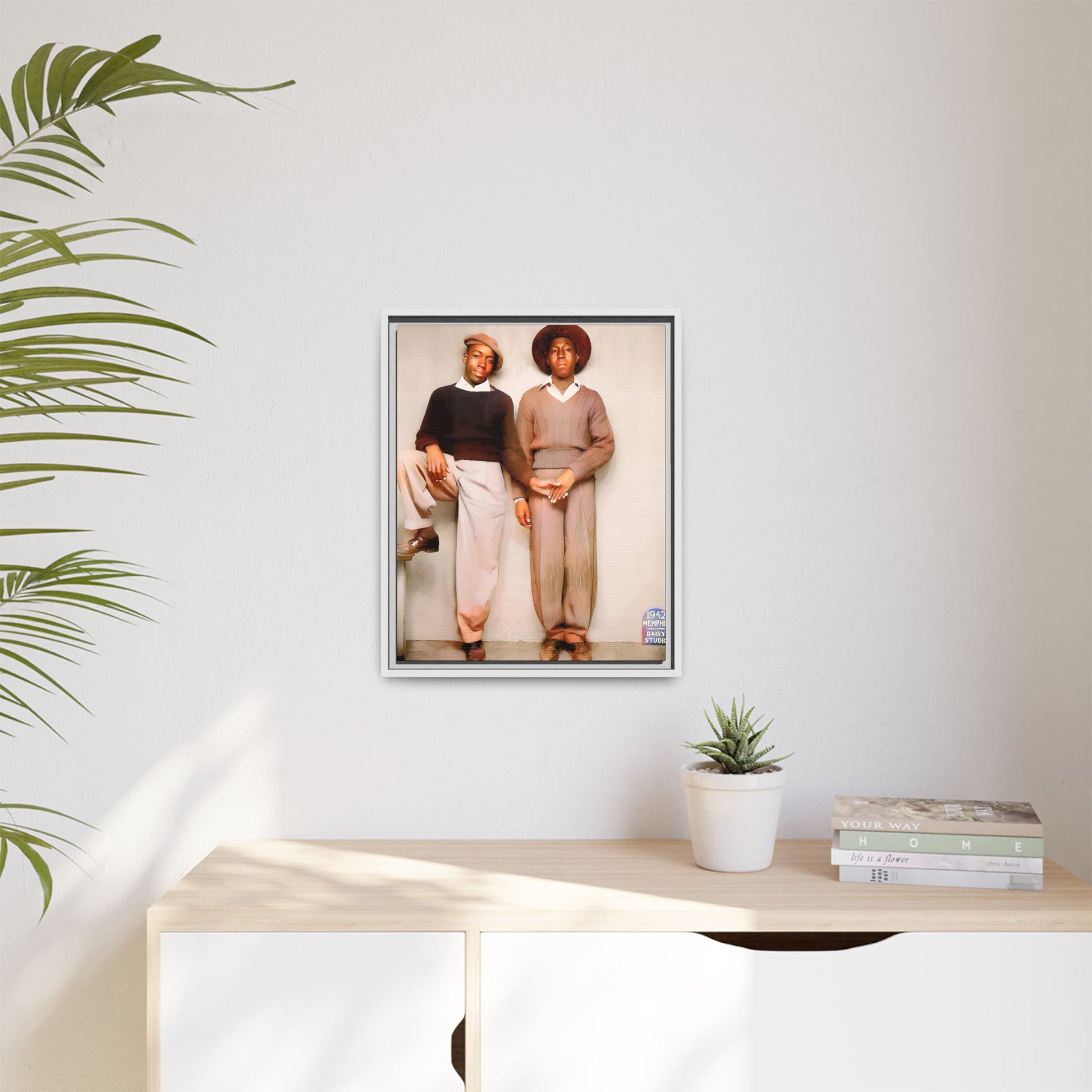 Vintage Gay studio portrait of Kenneth & Edgar, Memphis 1942. A beautifully restored black queer history canvas print celebrating love, resilience, and connection. Queer Couple