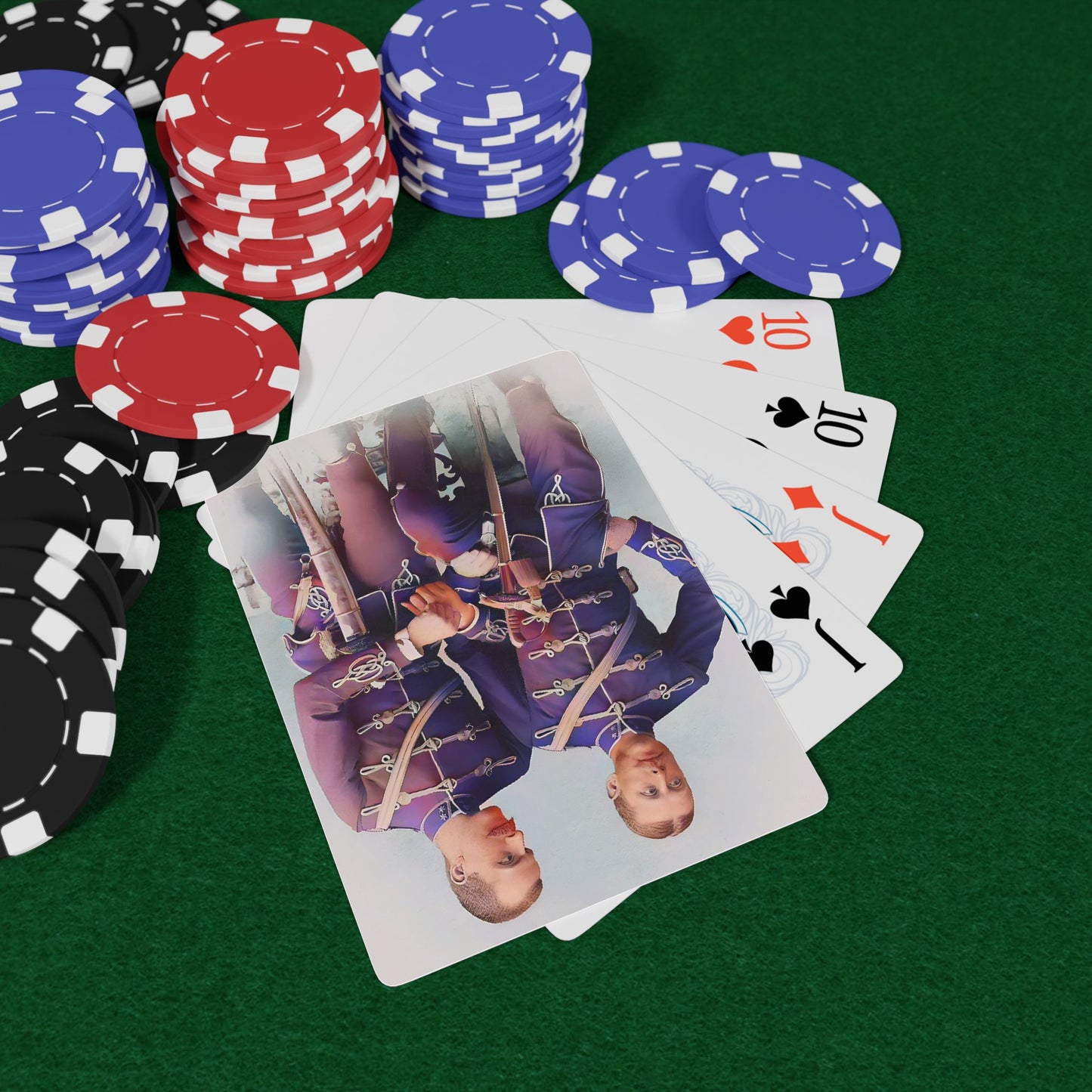 Vintage photo of two military officers in regal uniforms, their hands subtly intertwined, symbolizing Queer love and resilience.