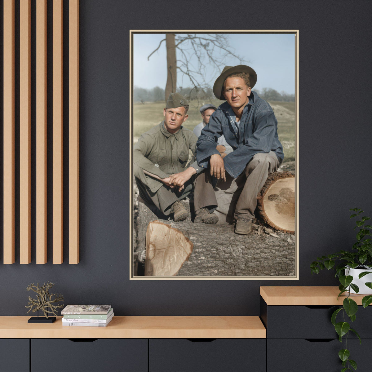 hommes 020 | Framed Vintage Photo - Matte Canvas