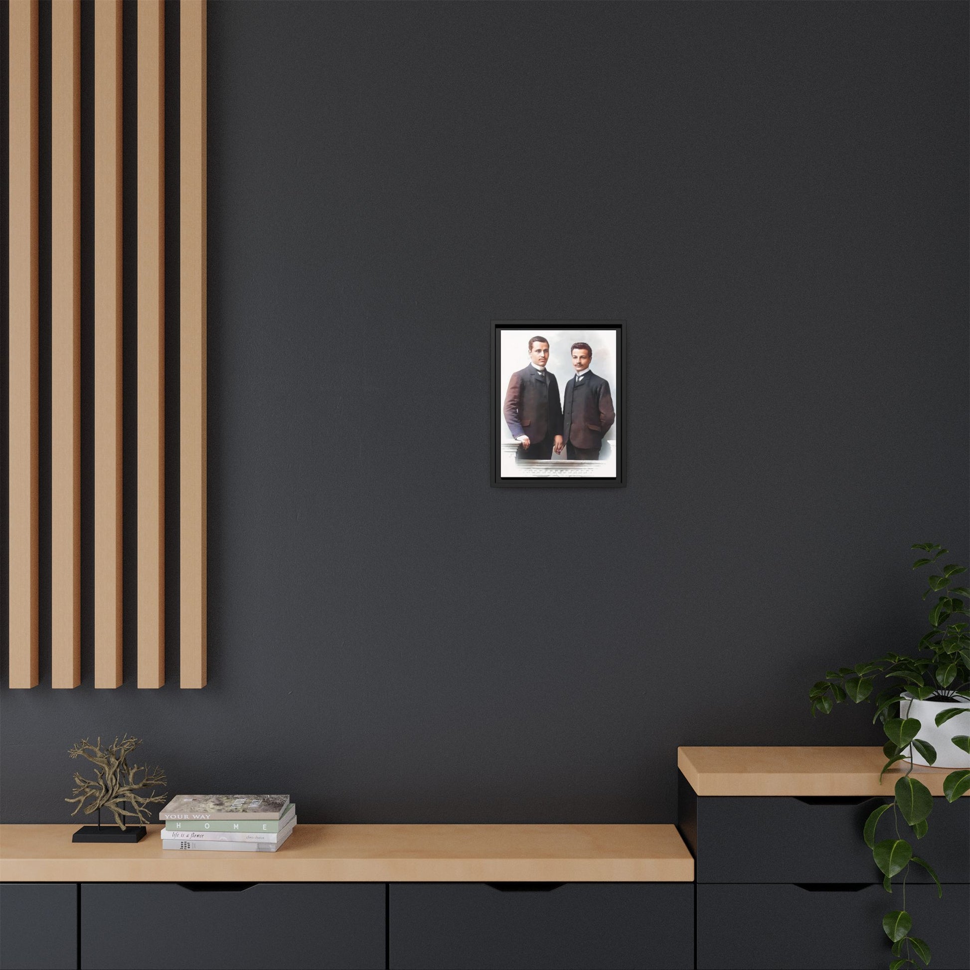 A restored vintage portrait of Asen & Gavril in Plovdiv, Bulgaria. This framed matte canvas honors LGBTQ+ history, timeless love, and European heritage. Gay Couple