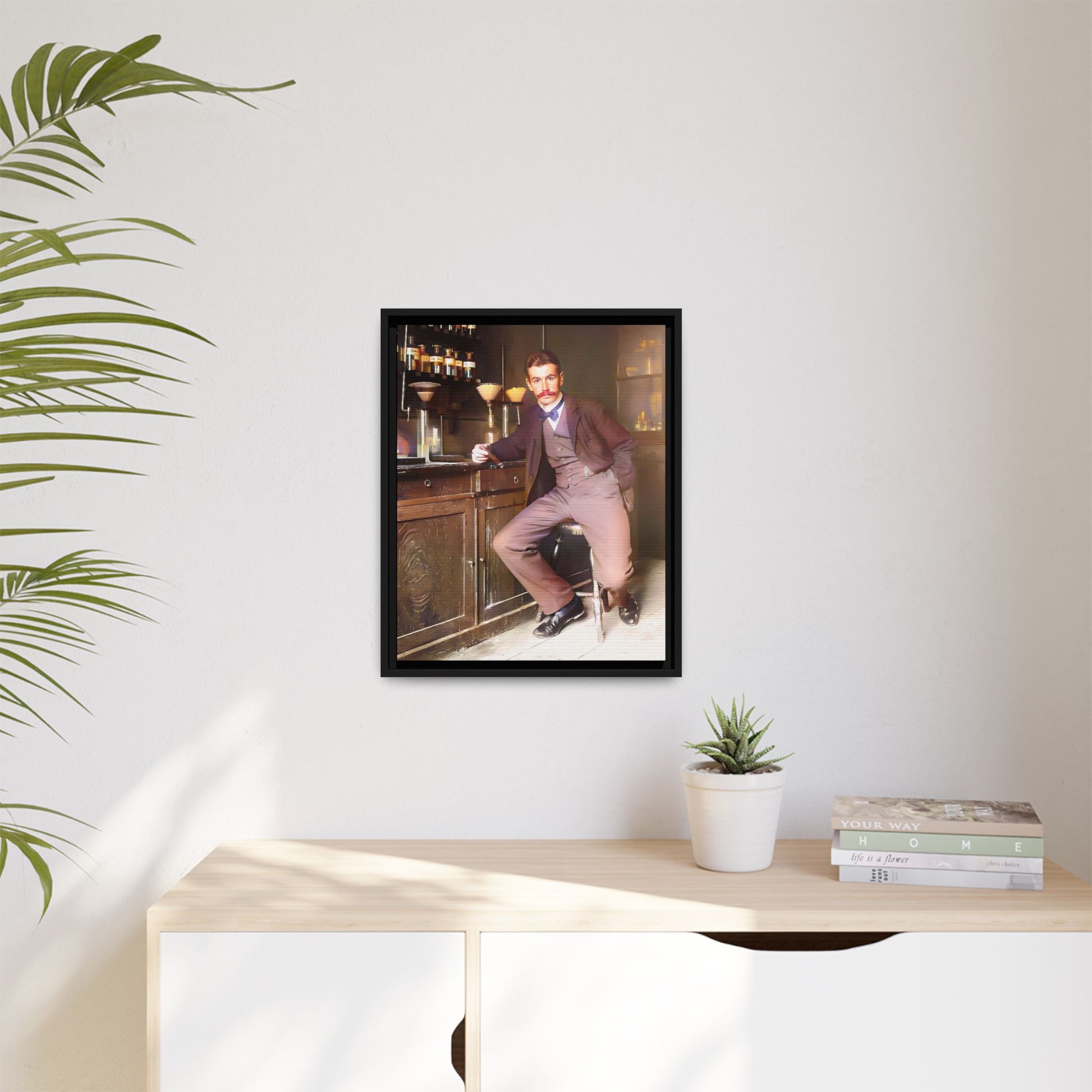 A restored vintage portrait of Dr. Kinnaird in Princeton, NJ. This framed matte canvas captures 19th-century academic excellence, intellect, and scientific history.