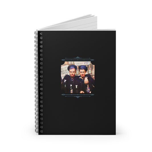 vintage navy couple notebook, WWII gay love journal, LGBTQ+ sailor notebook, military pride notebook