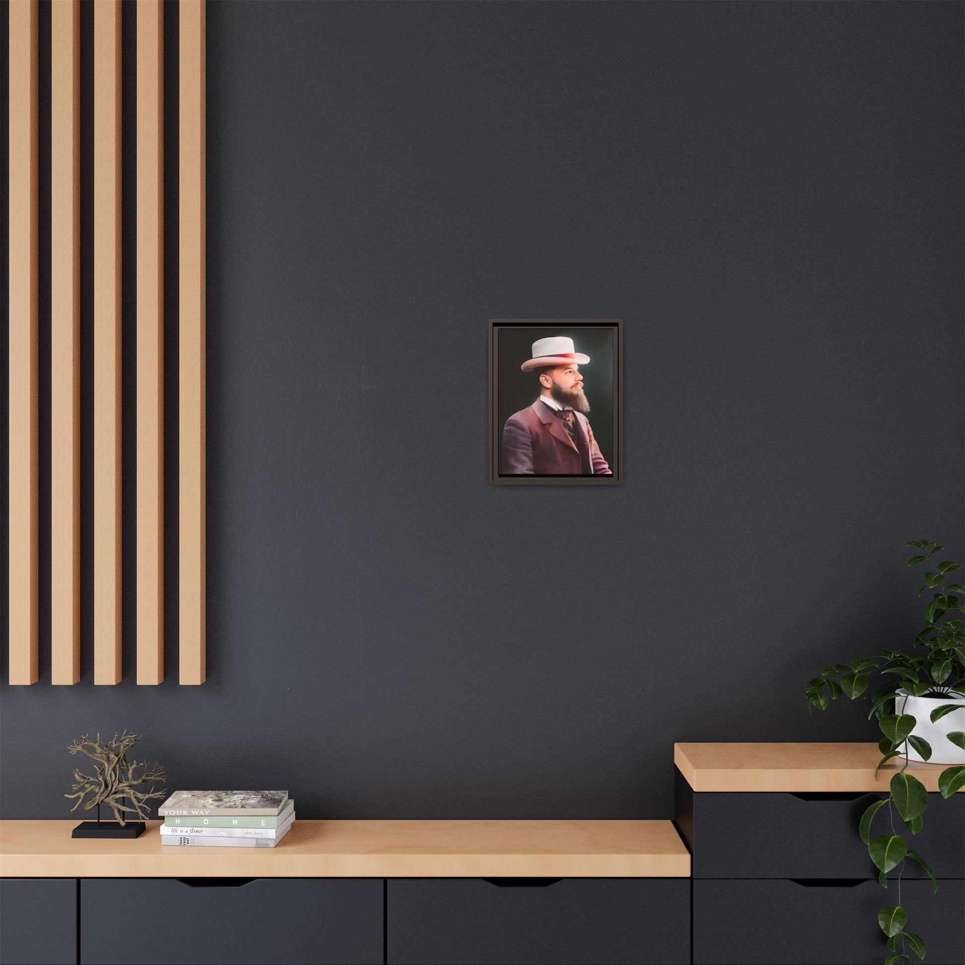 A restored Belle Époque portrait of Jean-Etienne from Le Marais, Paris. This framed matte canvas print captures the sophistication, elegance, and charm of vintage Parisian culture, making it a timeless addition to any home or gallery space.