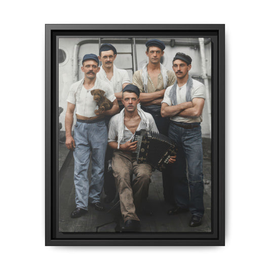 hommes 002 | Framed Vintage Photo - Matte Canvas