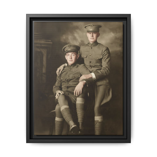 framed vintage soldier portrait canvas wall art early 1900s