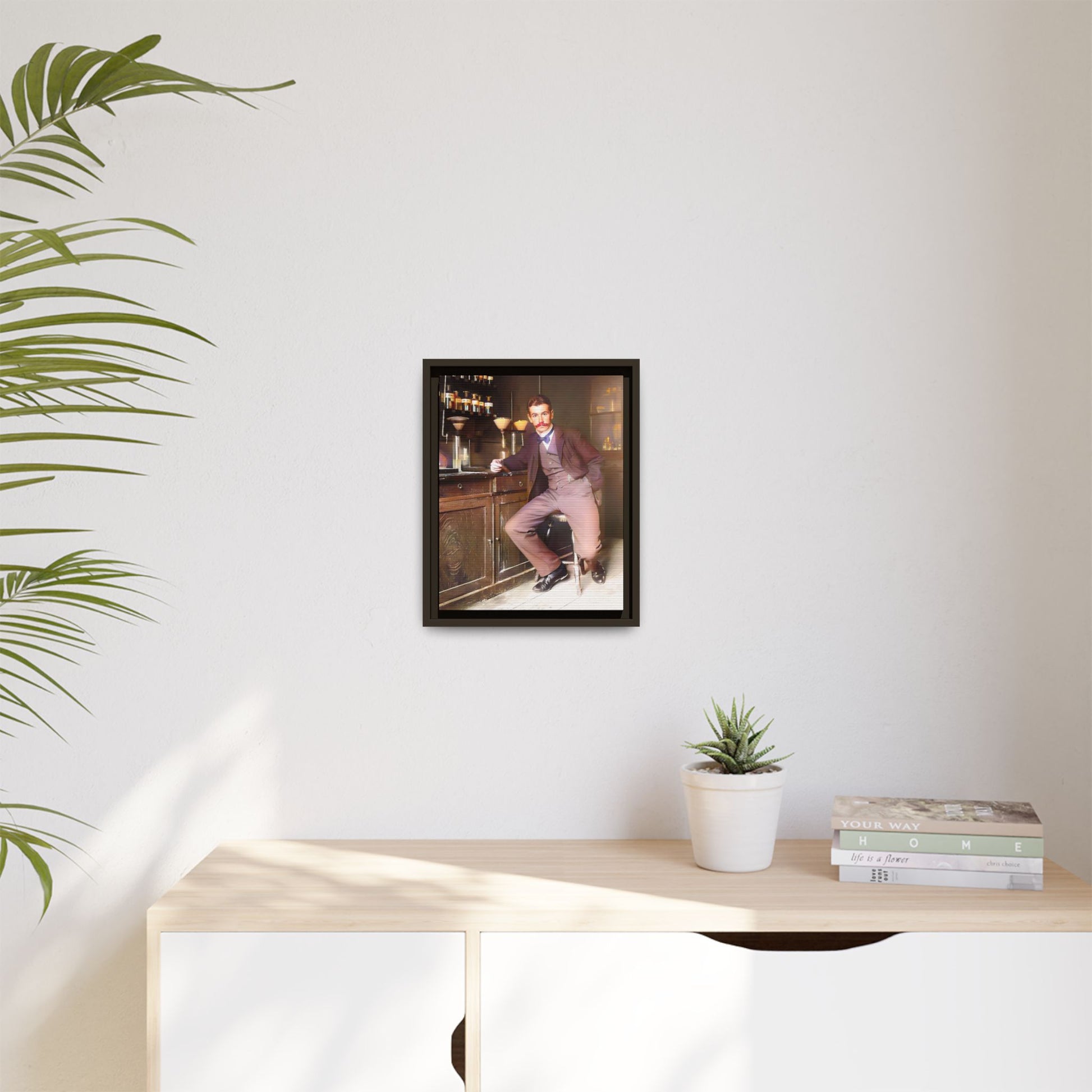 A restored vintage portrait of Dr. Kinnaird in Princeton, NJ. This framed matte canvas captures 19th-century academic excellence, intellect, and scientific history.