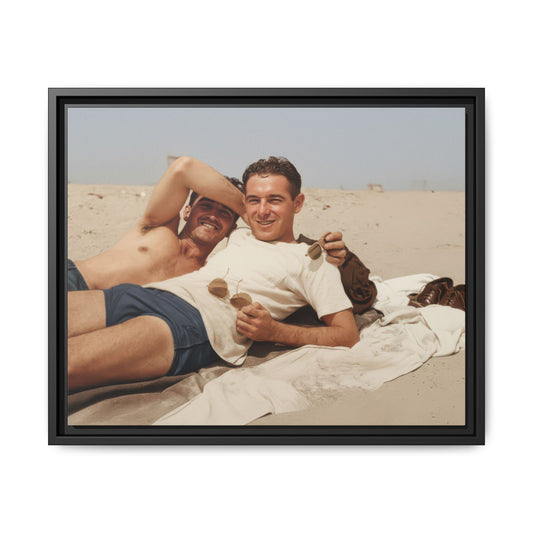 Vintage beach portrait with relaxed pose and sunglasses