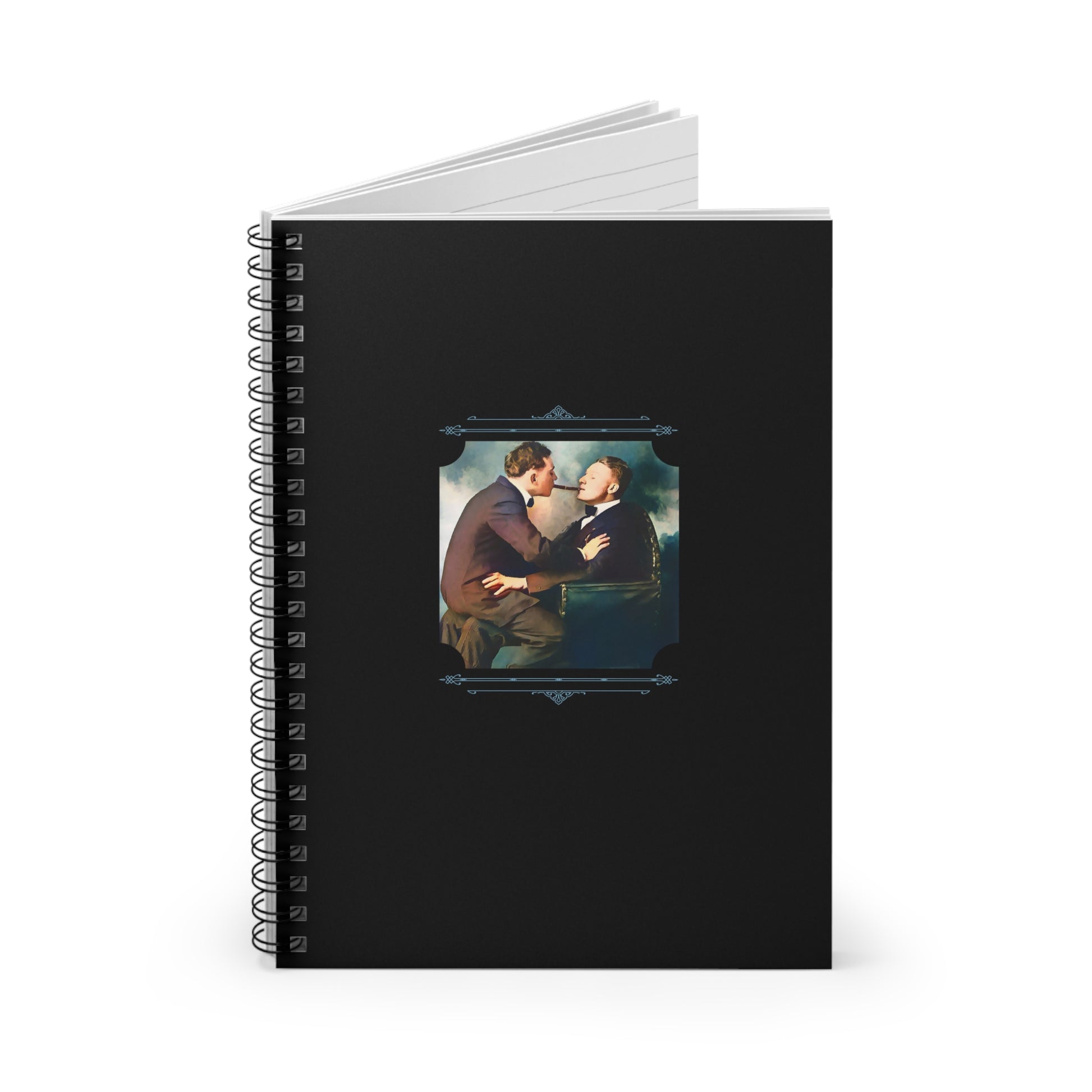 vintage lgbtq notebook, historic gay romance, same sex studio portrait, queer journal, pride stationery