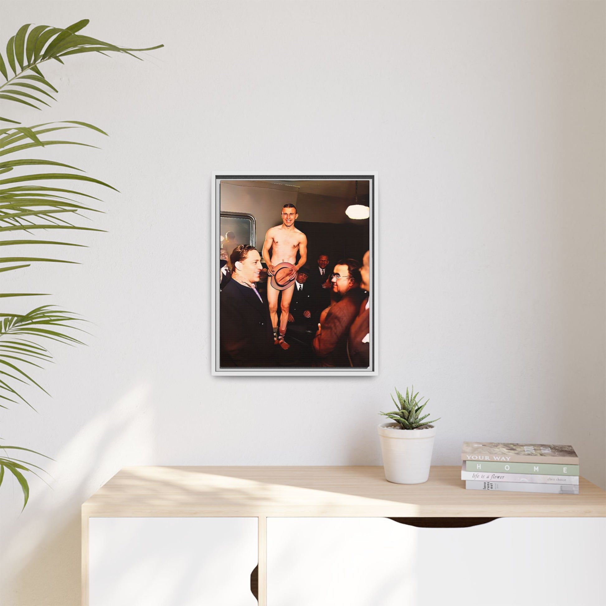 A restored vintage portrait of Jimmy, a dancer at The Slide in New York. This framed matte canvas captures LGBTQ+ history, vibrant nightlife, and the spirit of performance.