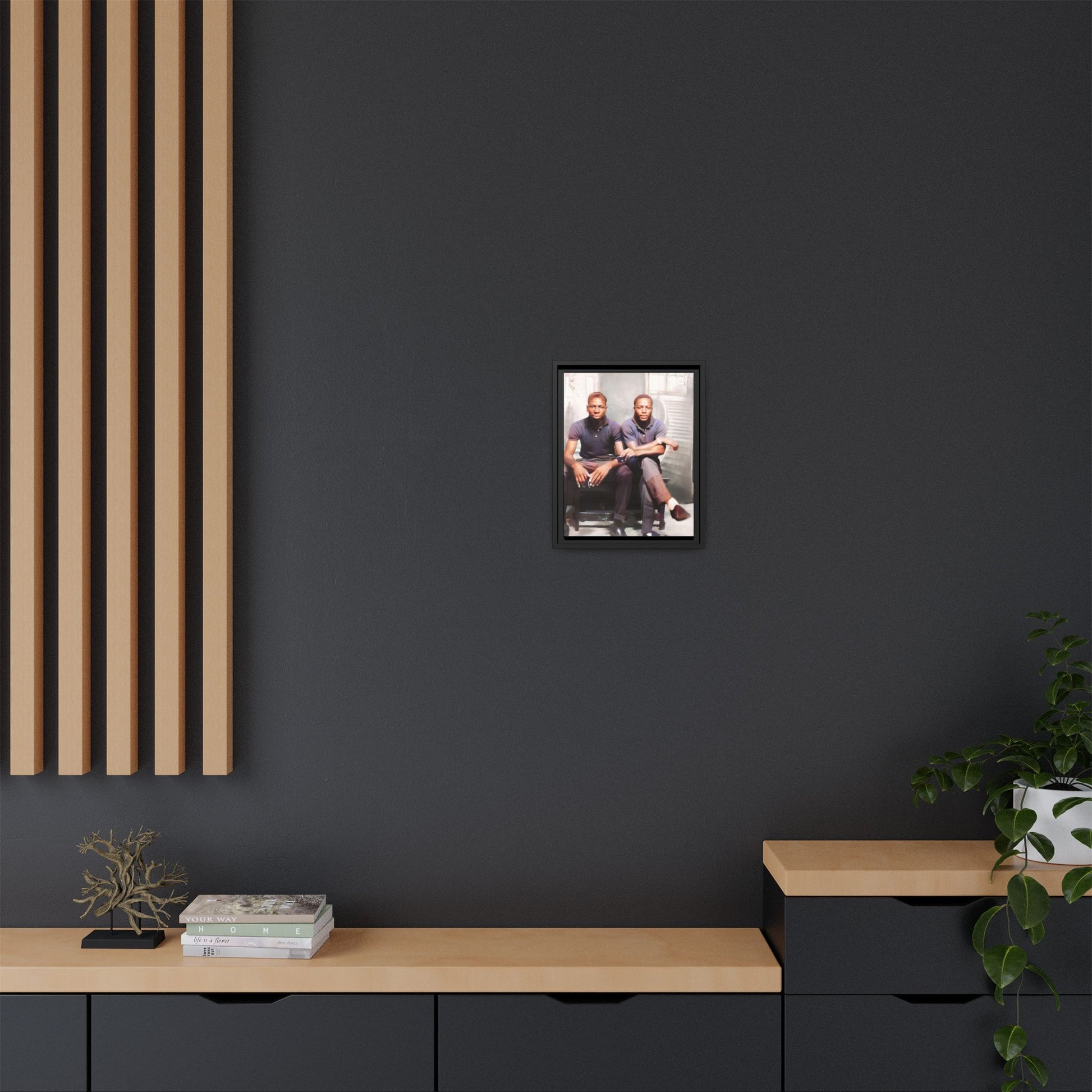 Vintage LGBTQ+ love portrait of Raymond & Paul in Brooklyn, NY. A tribute to African American queer history, now available as a museum-quality matte canvas print. A powerful statement piece celebrating love, identity, and resilience. Gay Couple