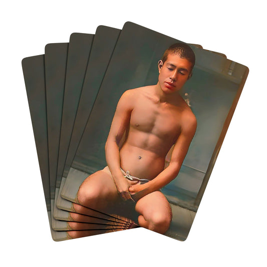 Vintage photo of a shirtless Japanese man in meditation, exuding calmness, strength, and cultural heritage.