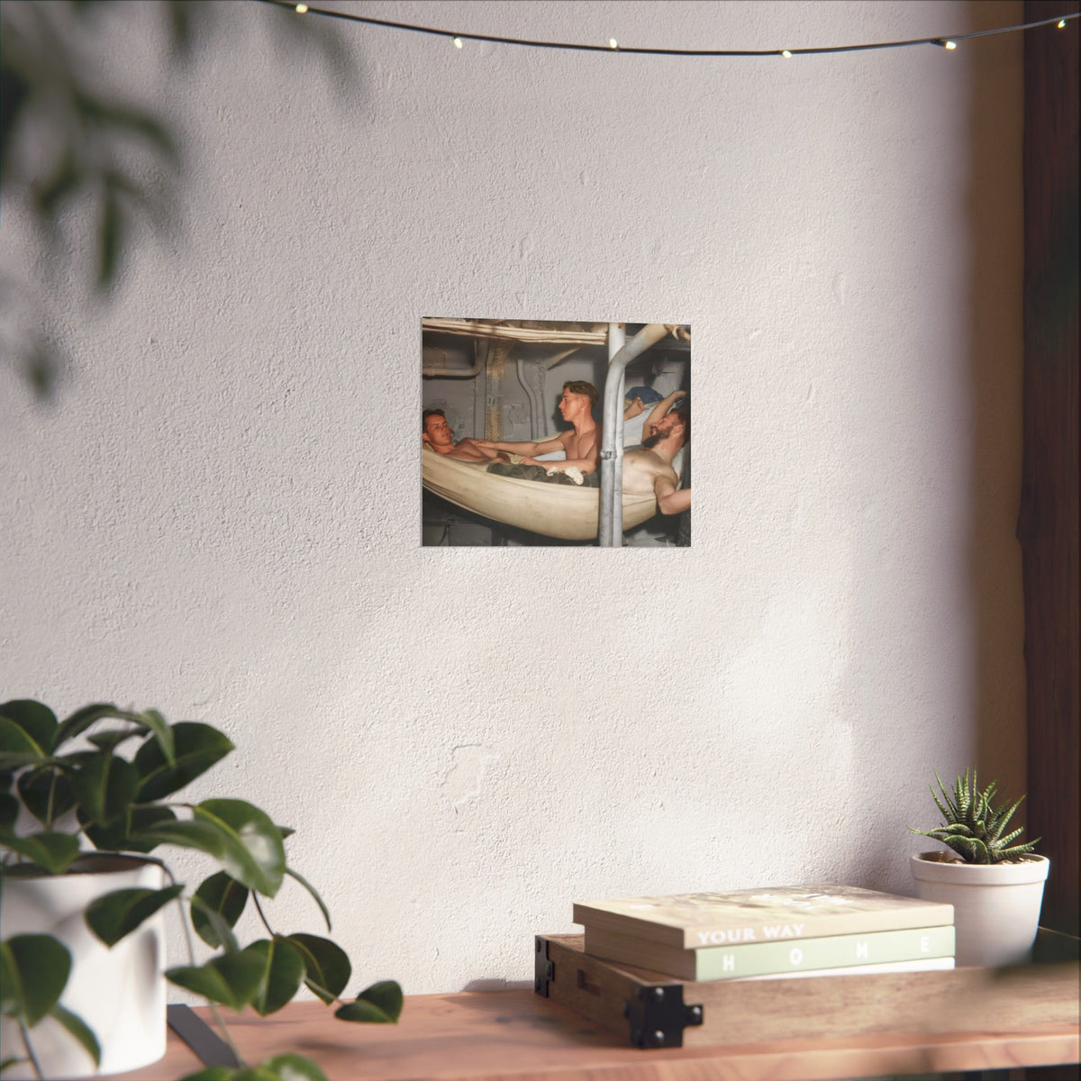 Hommes 004 | Men Resting in Shipboard Hammocks | Vintage Photography Poster