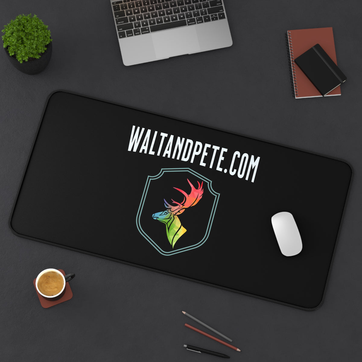Colorful Deer Desk Mat - Modern Office Decor, Ideal for Home or Work