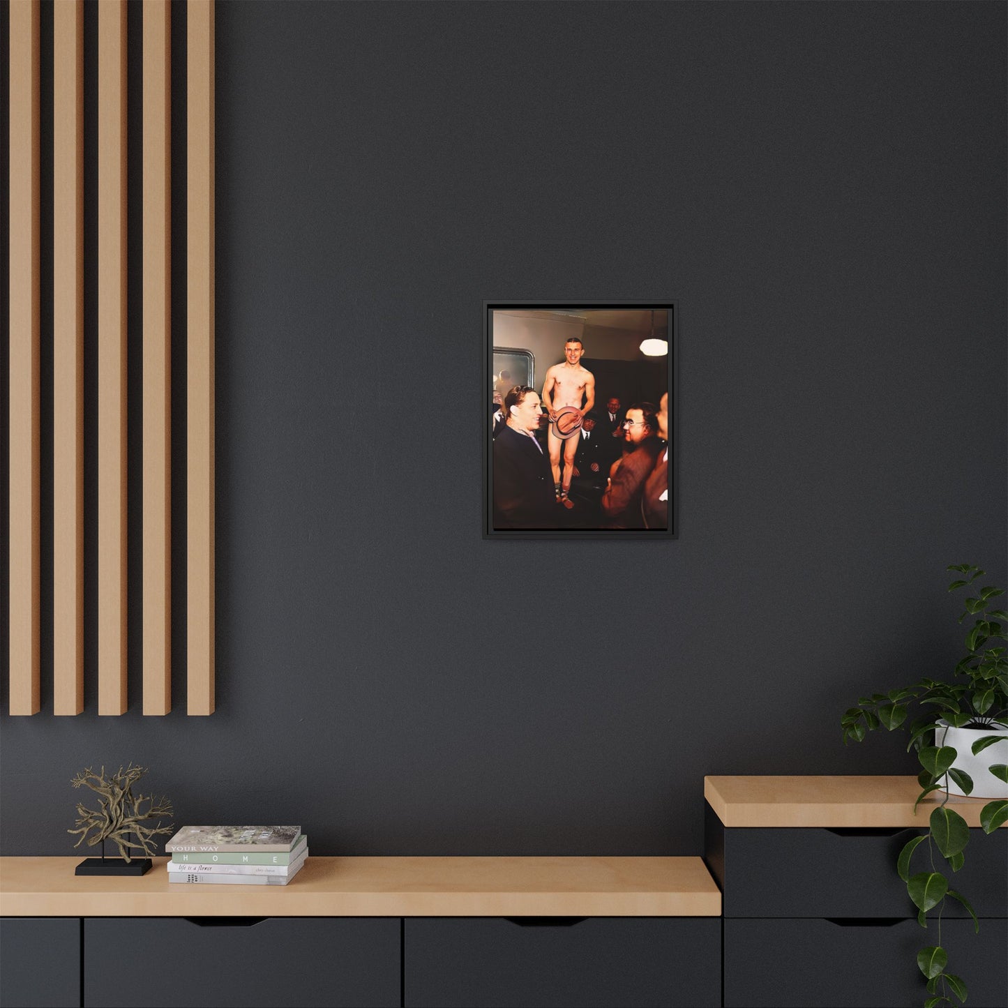 A restored vintage portrait of Jimmy, a dancer at The Slide in New York. This framed matte canvas captures LGBTQ+ history, vibrant nightlife, and the spirit of performance.