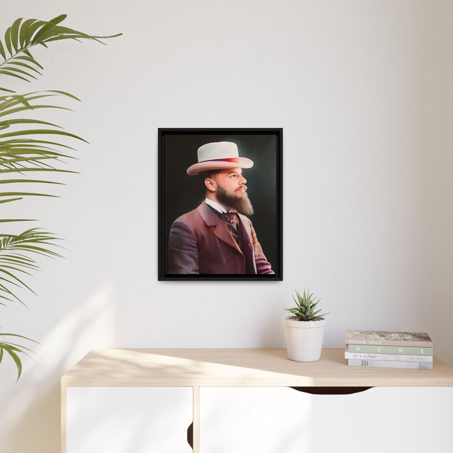 A restored Belle Époque portrait of Jean-Etienne from Le Marais, Paris. This framed matte canvas print captures the sophistication, elegance, and charm of vintage Parisian culture, making it a timeless addition to any home or gallery space.
