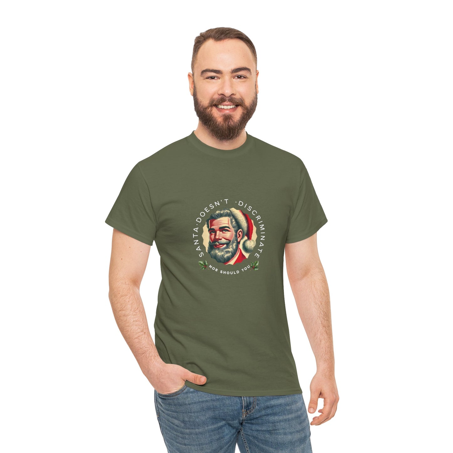 Santa Doesn't Discriminate | Activist T-Shirt, LGBTQ Pride apparel, Gay Christmas, Santa Claus, gift