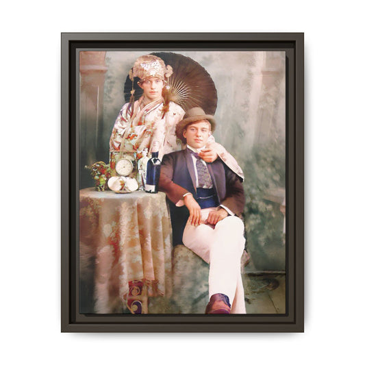 Restored early 1900s vintage photo from Mystic Memphi Carnival in Memphis, Tennessee, featuring elegance and creativity. Framed matte canvas art celebrating individuality and historical charm.